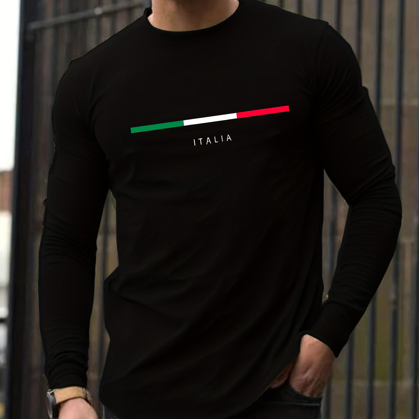 Mens Fashion Casual - 100% algodão puro masculino manga comprida