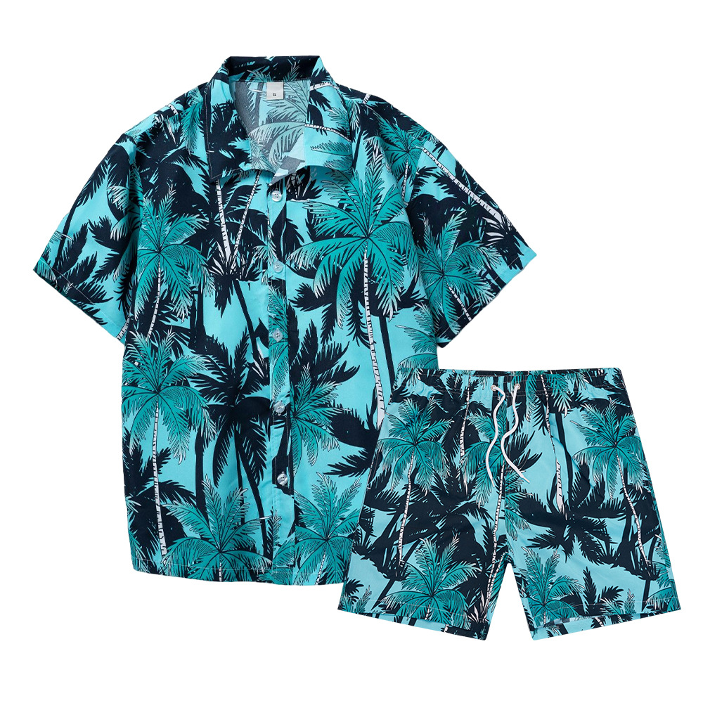 Mens Fashion Suits - Conjunto de Camisa Masculina com Estampa