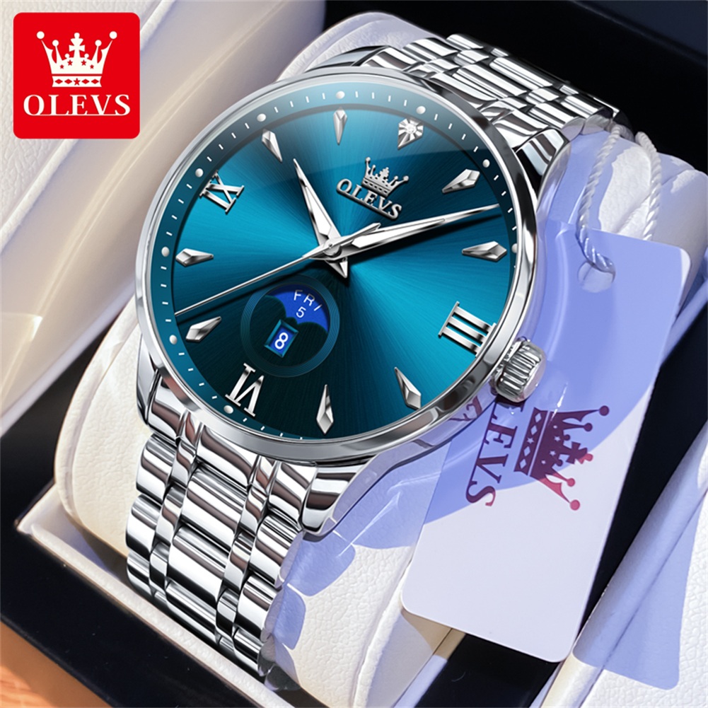 Men'S Fashion Luxury Brands - Olevs fase da lua relógios masculinos
