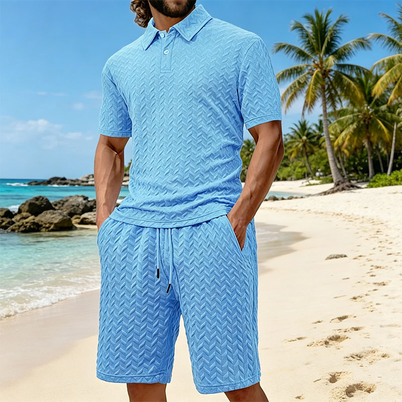 Men'S Fashion Polo Shirt - Conjunto de camisa polo masculina de