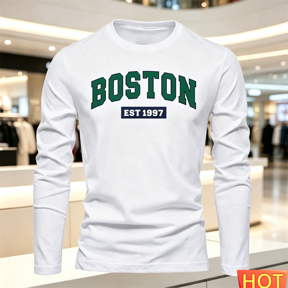 Men'S Fashion Trends - Camiseta masculina de manga comprida, outono-verão,