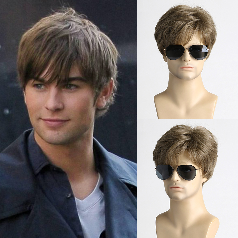 Men'S Fashion Looks 2026 - Peruca Sintética Curta Marrom para Homens,