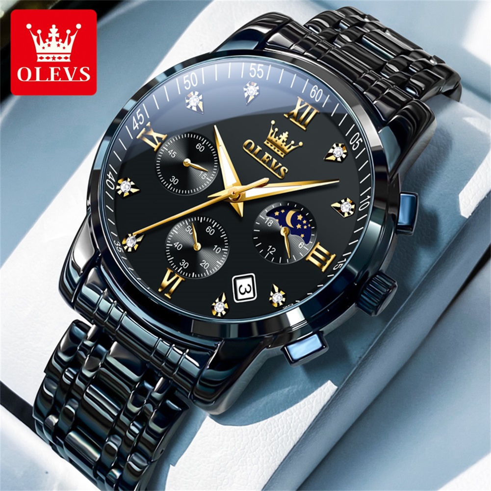 Men'S Fashion Luxury Brands - Olevs relógios masculinos populares de aço