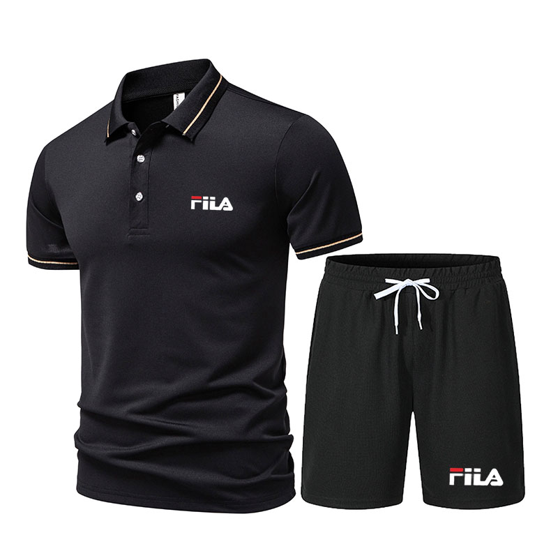 Men'S Fashion Polo Shirt - Conjunto esportivo masculino de 2 peças,