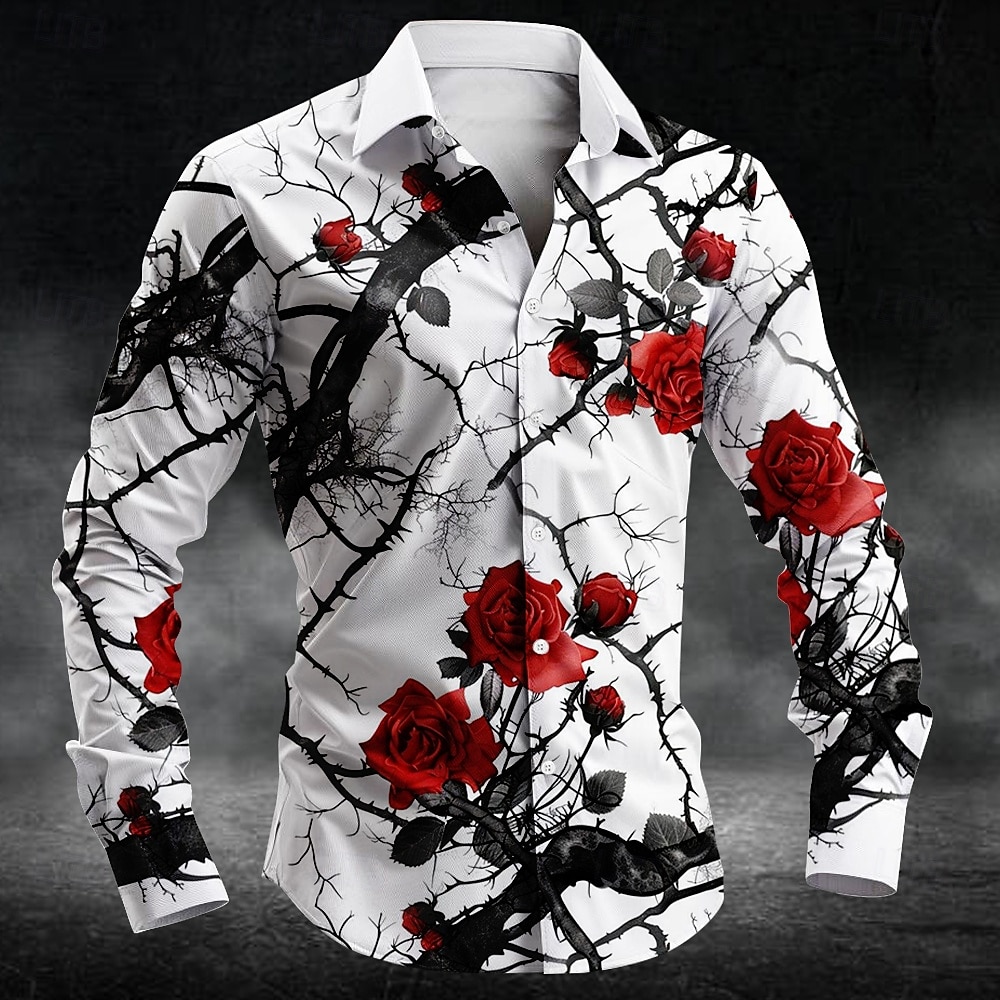 Mens Fashion Casual - Camisa Masculina de Manga Longa com