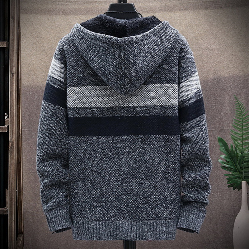 Camisola listrada masculina ca - Men'S Fashion Zip Sweater avaliação e preço