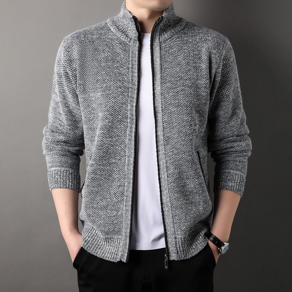 Suéter de malha com gola alta  - Men'S Fashion Zip Sweater avaliação e preço