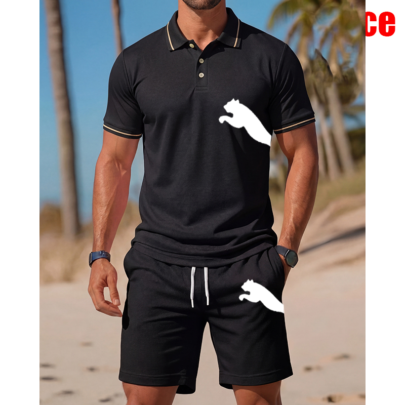 Conjunto Masculino Casual de C - Men'S Fashion Polo Shirt avaliação e preço
