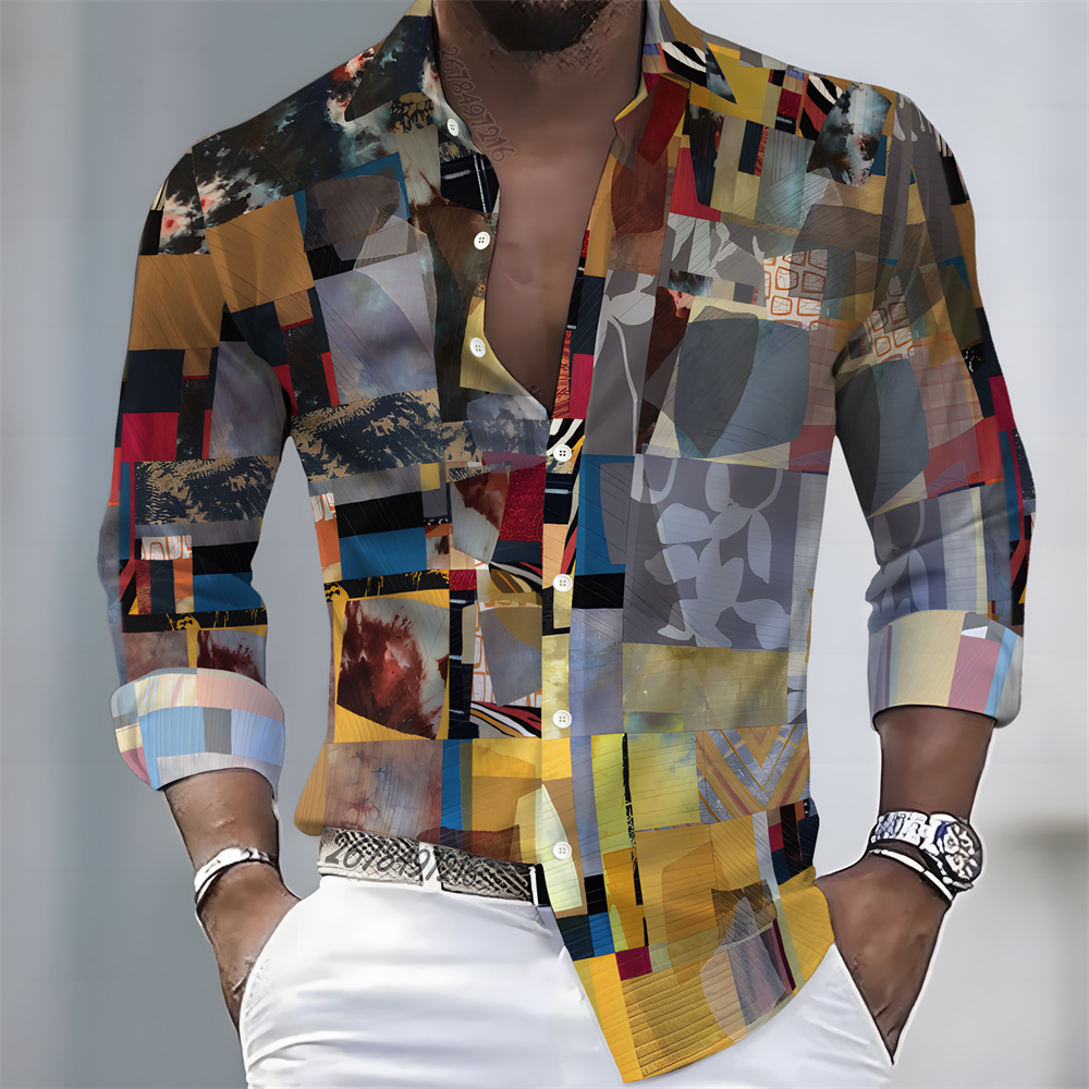 Camisa Masculina de Manga Long - Mens Fashion Casual avaliação e preço