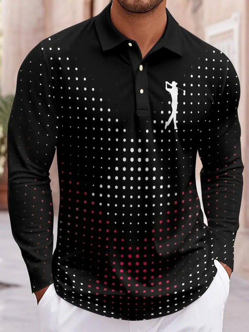 Camisa Polo Masculina de Manga - Men'S Fashion Golf Clothing avaliação e preço