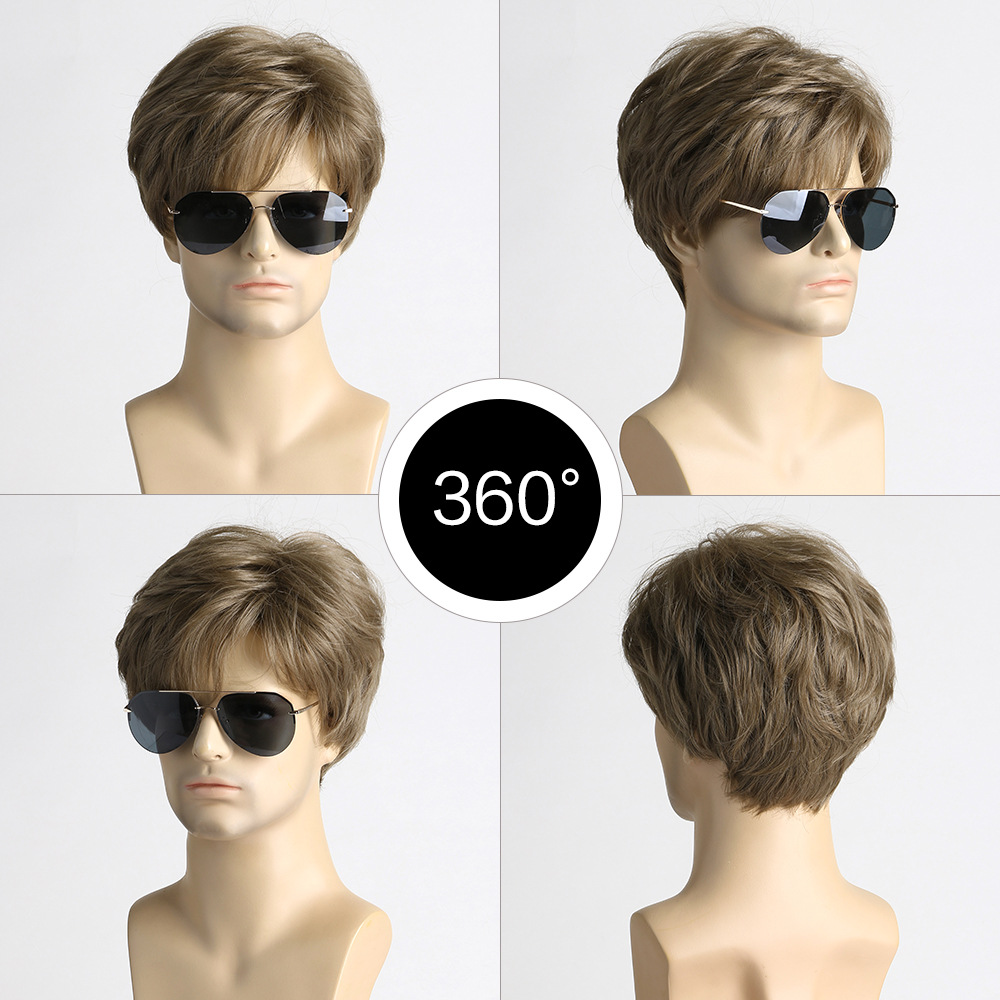 Peruca Sintética Curta Marrom  - Men'S Fashion Looks 2026 avaliação e preço