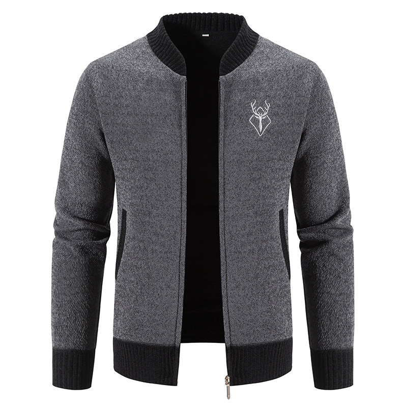 Cardigã Masculino de Tricô Tam - Men'S Fashion Zip Sweater avaliação e preço
