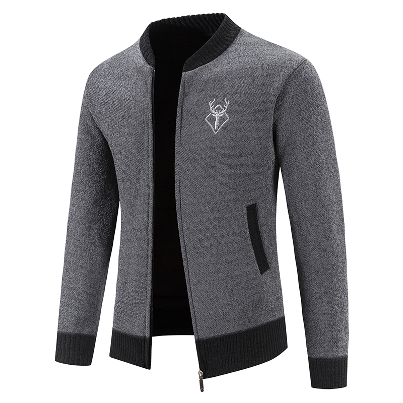 Cardigã Masculino de Tricô Tam - Men'S Fashion Zip Sweater avaliação e preço