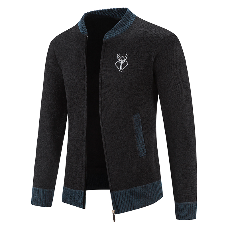 Cardigã Masculino de Tricô Tam - Men'S Fashion Zip Sweater avaliação e preço