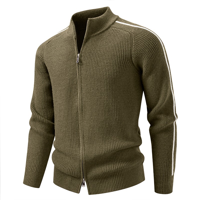 Cardigã Masculino em Malha Waf - Men'S Fashion Zip Sweater avaliação e preço