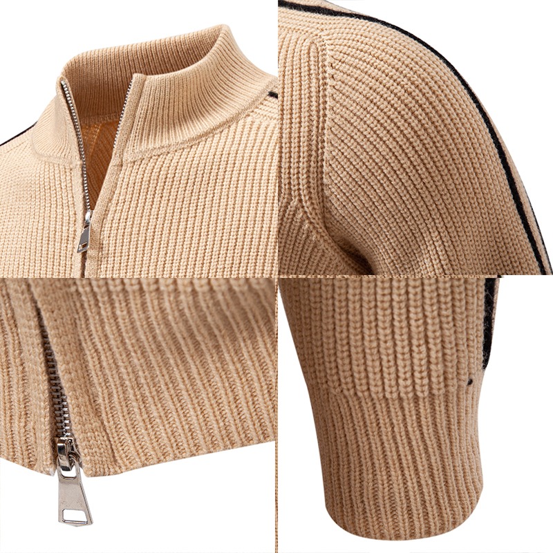 Cardigã Masculino em Malha Waf - Men'S Fashion Zip Sweater avaliação e preço