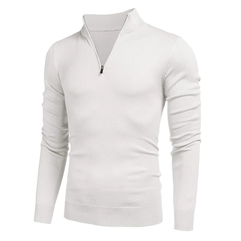 Outono masculino gola alta str - Men'S Fashion Zip Sweater avaliação e preço