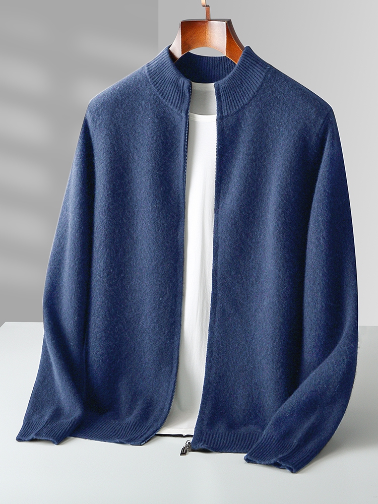 Outono inverno masculino woo c - Men'S Fashion Zip Sweater avaliação e preço
