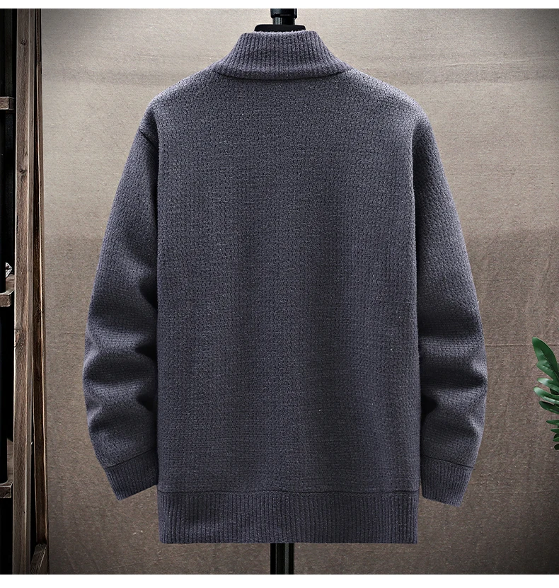 Suéter masculino casual de neg - Men'S Fashion Zip Sweater avaliação e preço